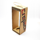Papier falisty prosty pudełko z czerwonym winem z przenośnym liny sztywne pudełka prezentów