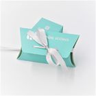 Niebieskie krepowe kartonowe pudełka na biżuterię EVA Pierścień Papierowe pudełko na kolczyki ze wstążką