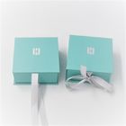 OBM Niebieskie luksusowe pudełka na prezenty Spinki Biżuteria Pierścień Wstążka Klapka Magnetyczny kształt książki