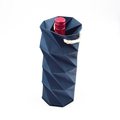 kupować Customized Handmade Creative Folding Kraft Paper Wine Gift Box Flat Packing with Handle online manufacture