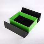 podwójne drzwi czarno-zielone pu skórzane luksusowe pudełko upominkowe z dostosowaną wkładką z gąbki do wycinania