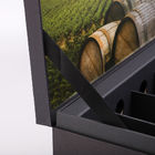 Dopasowany sztywny czarny papier z teksturą 6 butelek do pakowania wina z wkładką kartonową
