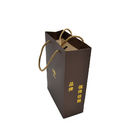 Ekologiczne niestandardowe torby na zakupy papierowe 210gsm Złota folia rzemieślnicza z uchwytem z bawełnianej liny