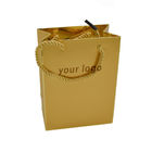 Ekologiczne niestandardowe torby na zakupy papierowe 210gsm Złota folia rzemieślnicza z uchwytem z bawełnianej liny