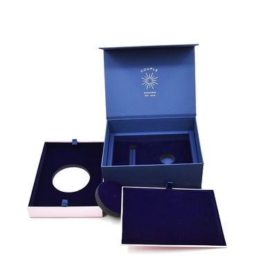 Premium Luxury Blue Matte Rigid Cardboard Magnetic Closure Gift Box z wkładką piankową