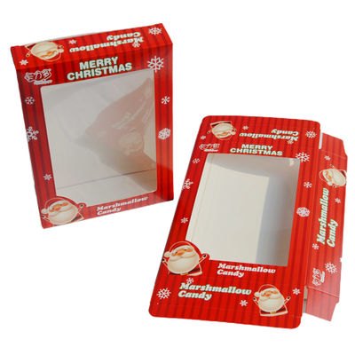 Chocolate Window Paper Ivory Small Cardboard Packaging Boxes CMYK PVC Christmas